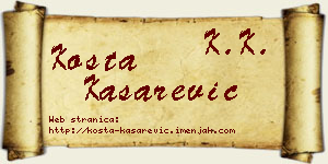Kosta Kašarević vizit kartica
